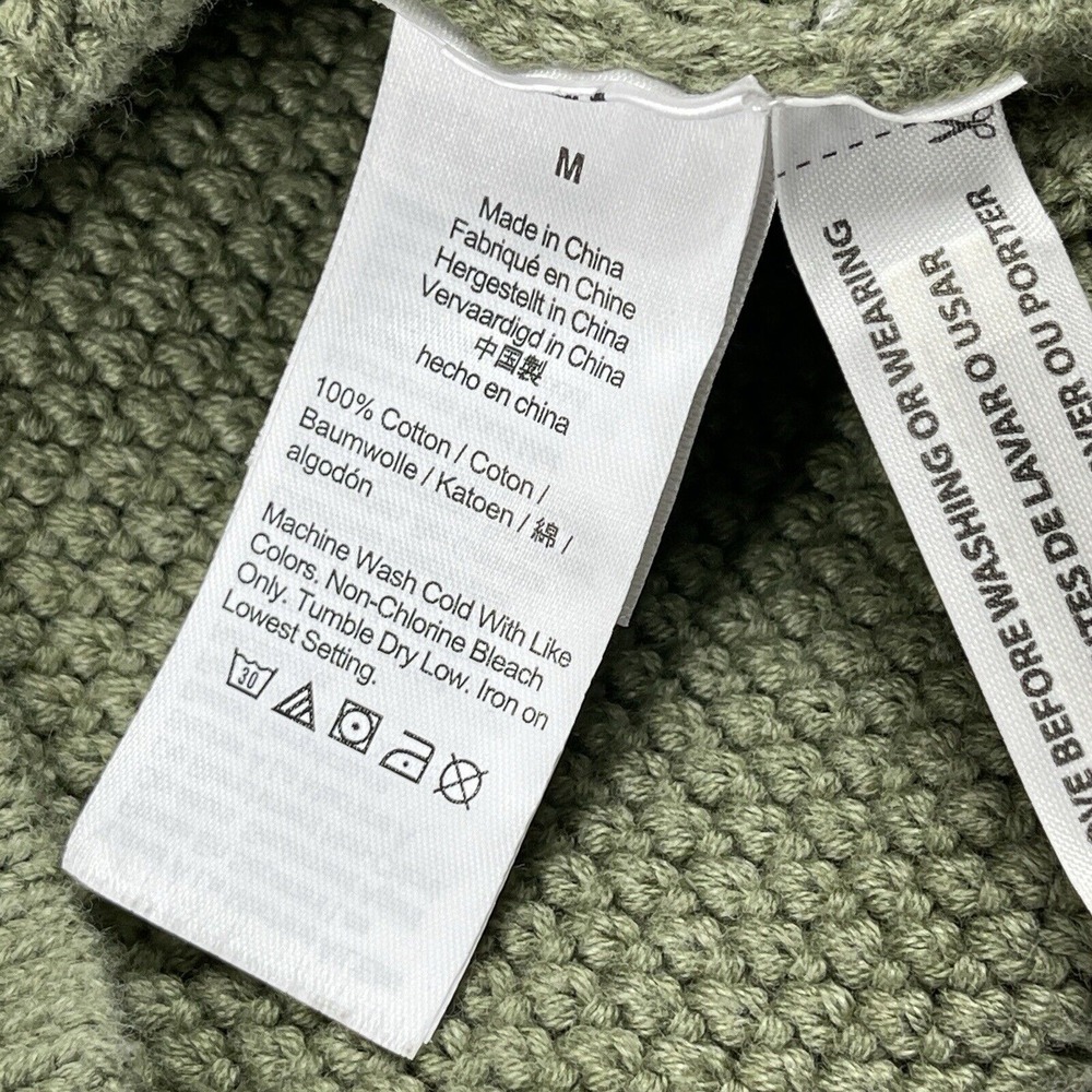 J Crew Sweater‎ Mens Medium Green 1/4 Zip Pullover Gorp Cabin Teacher Dad Office - Picture 3 of 14
